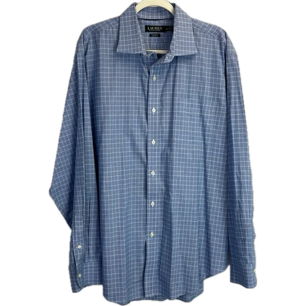 Lauren Ralph Lauren Men’s Checkered Button-Up Classic Fit Pocket Shirt 18 36/37
